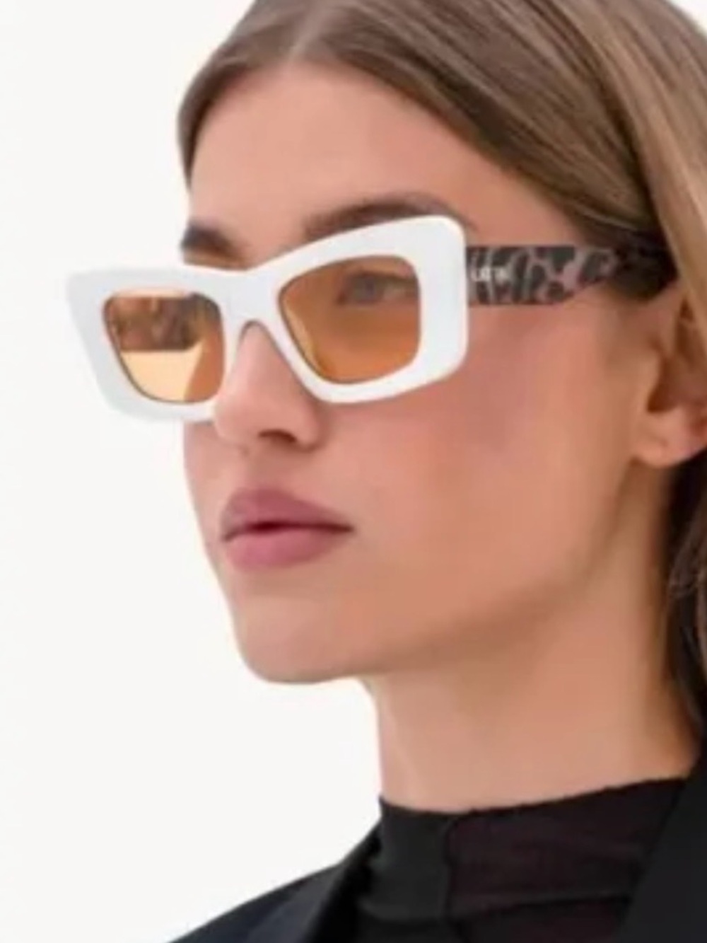 Otra Zoe daisy cat eye sunglasses white tortoise frames 100% UV protection RARE